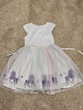 Zunie Unicorn Tulle Dress with Glitter Accents Sz 6x